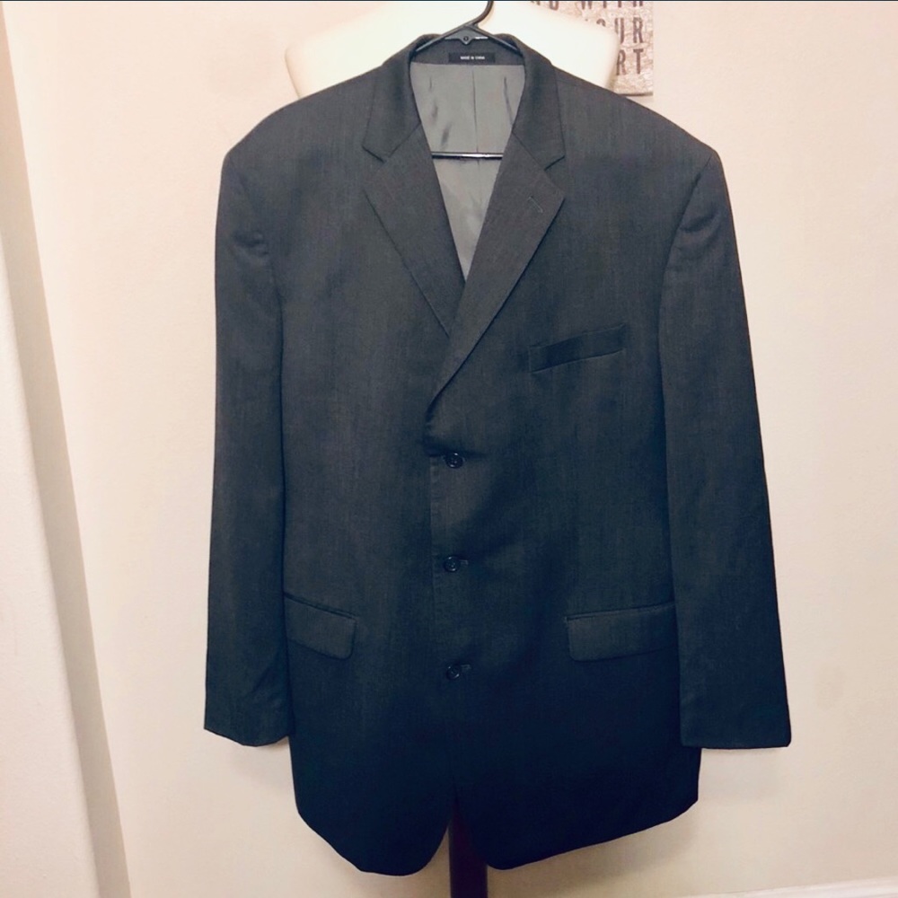 Calvin Klein Charcoal Wool Dress Coat 48L